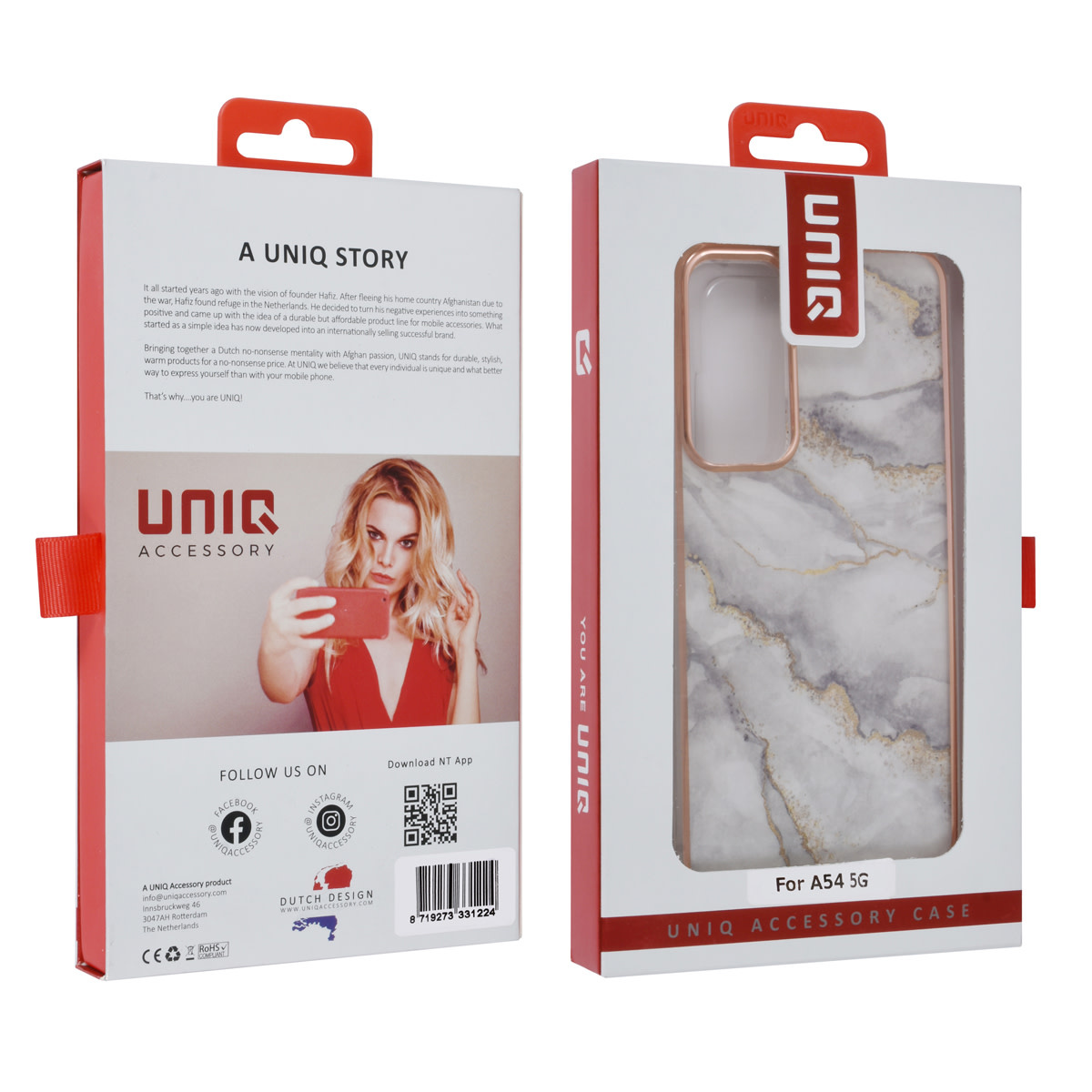 UNIQ Accessory UNIQ Accessory Galaxy A54 5G TPU Backcover - Marble White, foto 4 van 4