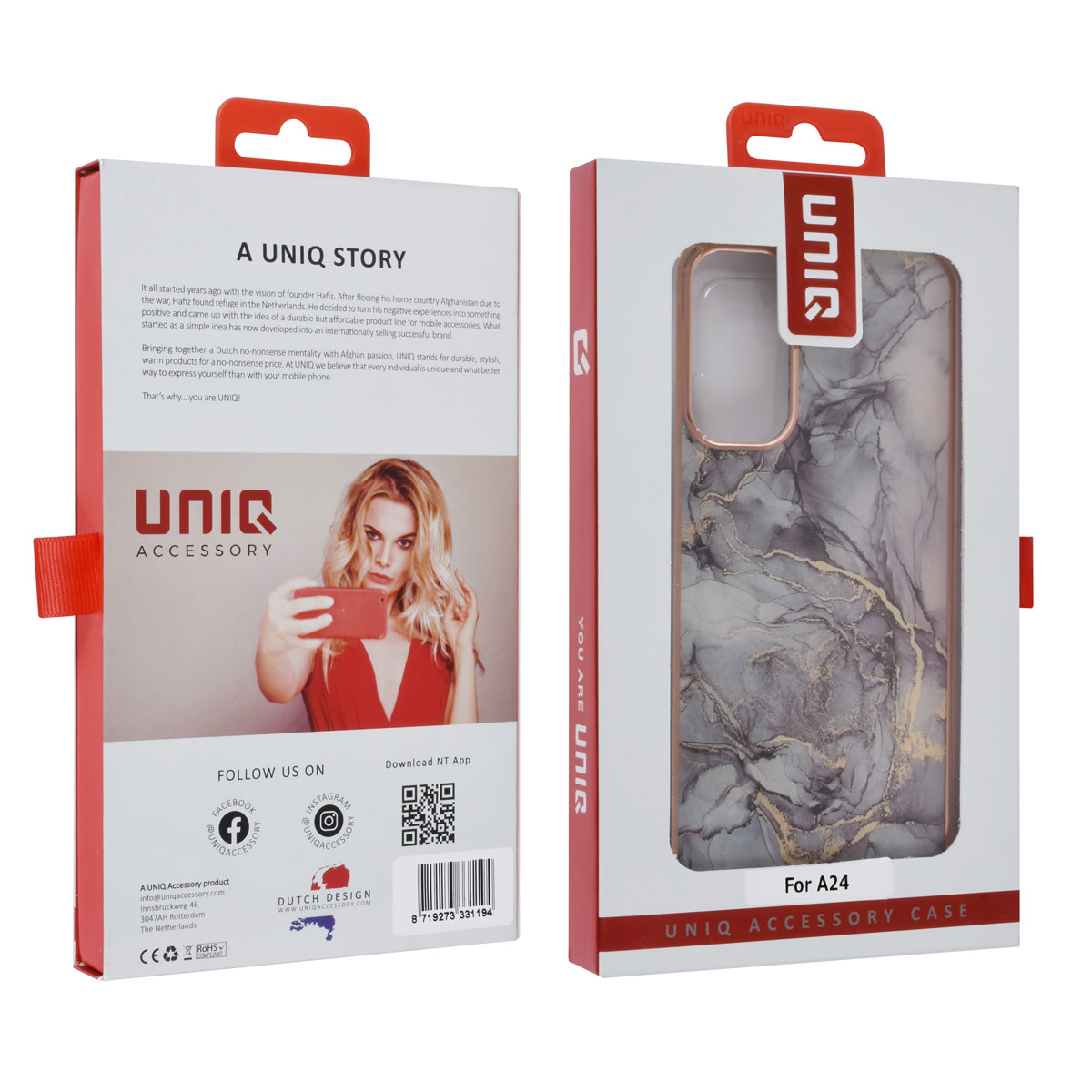 UNIQ Accessory UNIQ Accessory Galaxy A24 TPU Backcover - Marble Grey, foto 4 van 4