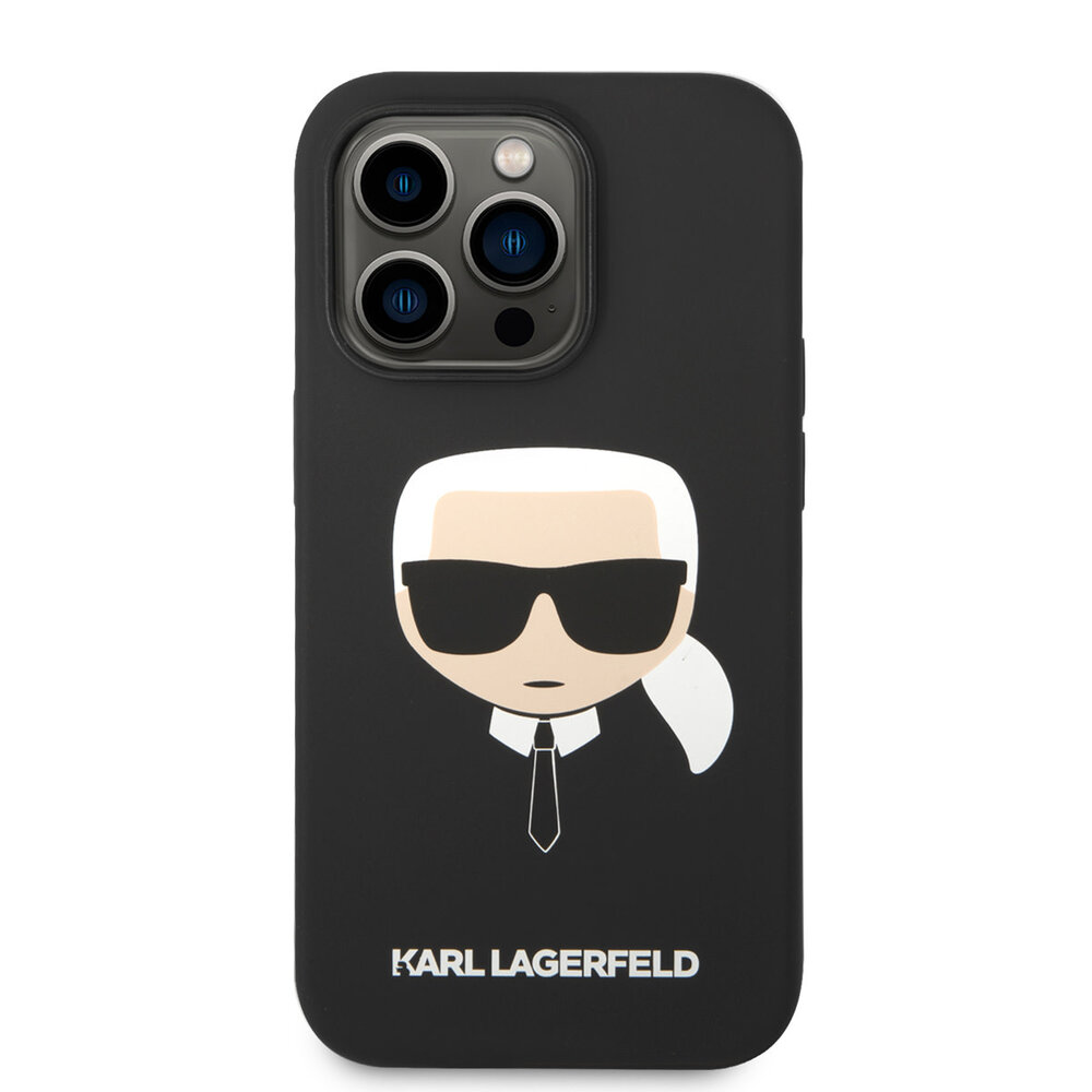 Karl Lagerfeld Karl Lagerfeld iPhone 14 Pro Hardcase Backcover - Karl's Head - Magsafe Compatible - Zwart Karl Lagerfeld Karl Lagerfeld iPhone 14 Pro Hardcase Backcover - Karl's Head - Magsafe Compatible - Zwart