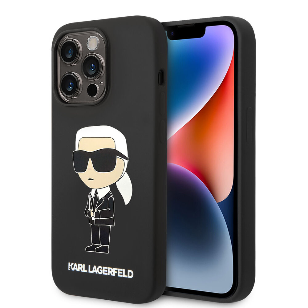 Karl Lagerfeld Karl Lagerfeld Coque arrière rigide pour iPhone 14 Pro - Ikonik NFT Karl - Magsafe Compatible - Noir Karl Lagerfeld Karl Lagerfeld Coque arrière rigide pour iPhone 14 Pro - Ikonik NFT Karl - Magsafe Compatible - Noir