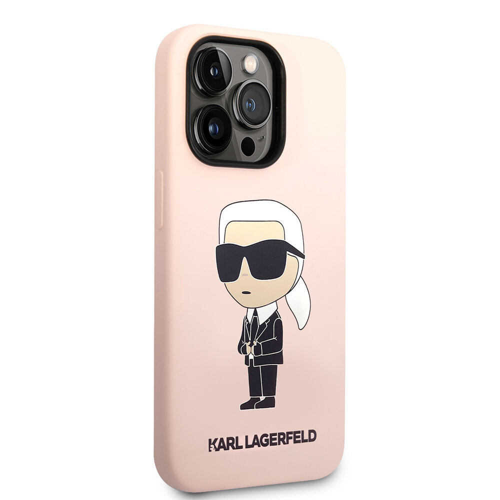 Karl Lagerfeld Karl Lagerfeld Coque arrière rigide pour iPhone 14 Pro - Ikonik NFT Karl - Magsafe Compatible - Rose Karl Lagerfeld Karl Lagerfeld Coque arrière rigide pour iPhone 14 Pro - Ikonik NFT Karl - Magsafe Compatible - Rose