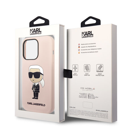 Karl Lagerfeld Karl Lagerfeld Coque arrière rigide pour iPhone 14 Pro - Ikonik NFT Karl - Magsafe Compatible - Rose Karl Lagerfeld Karl Lagerfeld Coque arrière rigide pour iPhone 14 Pro - Ikonik NFT Karl - Magsafe Compatible - Rose