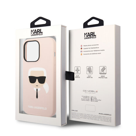 Karl Lagerfeld Karl Lagerfeld Coque arrière rigide pour iPhone 14 Pro Max - Karl's Head - Magsafe Compatible - Rose Karl Lagerfeld Karl Lagerfeld Coque arrière rigide pour iPhone 14 Pro Max - Karl's Head - Magsafe Compatible - Rose