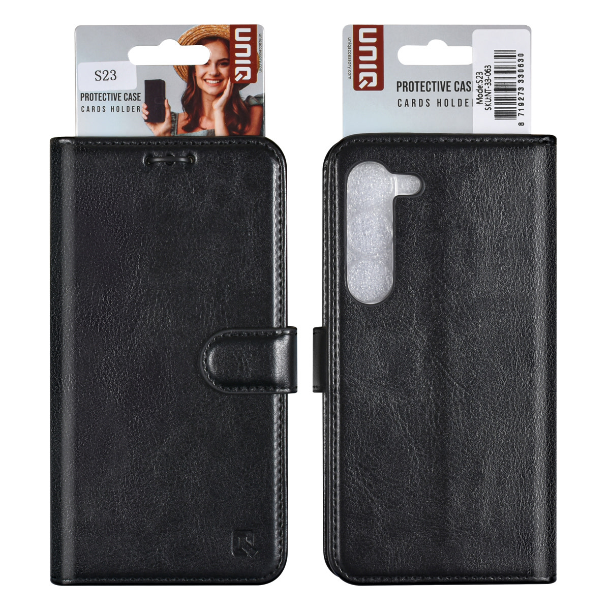 UNIQ Accessory UNIQ Accessory Galaxy S23 Book Case hoesje - Pasjeshouder voor 3 pasjes - Hanger - Zwart, foto 2 van 5