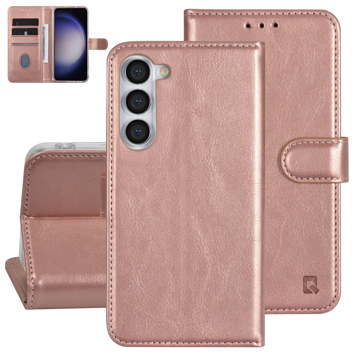 UNIQ Accessory UNIQ Accessory Galaxy S23 Plus Book Case hoesje - Pasjeshouder voor 3 pasjes - Hanger - Rose Gold