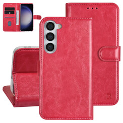 UNIQ Accessory Galaxy S23 Plus Book Case hoesje - Pasjeshouder voor 3 pasjes - Hanger - Felroze