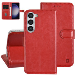 UNIQ Accessory Galaxy S23 Plus Book Case hoesje - Pasjeshouder voor 3 pasjes - Hanger - Rood
