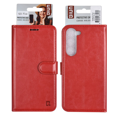 UNIQ Accessory UNIQ Accessory Galaxy S23 Plus Book type case - Card holder for 3 cards - Magnetic closure - Red UNIQ Accessory UNIQ Accessory Galaxy S23 Plus Book type case - Card holder for 3 cards - Magnetic closure - Red