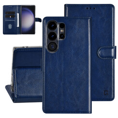 UNIQ Accessory Galaxy S23 Ultra Book-Case hul - Kartenhalter für 3 Karten - Magnetverschluss - Blau