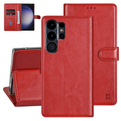 UNIQ Accessory Galaxy S23 Ultra Book-Case hul - Kartenhalter für 3 Karten - Magnetverschluss - Rot