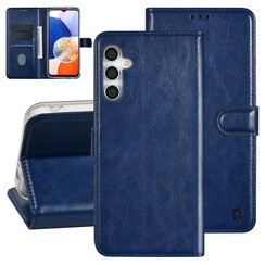 UNIQ Accessory Galaxy A14 5G Book-Case hul - Kartenhalter für 3 Karten - Magnetverschluss - Blau