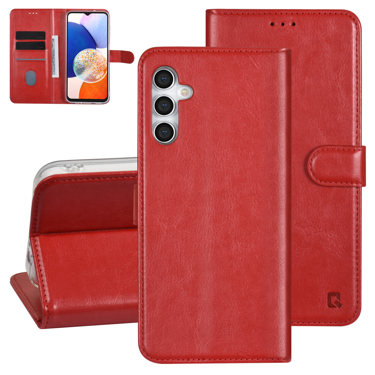 UNIQ Accessory UNIQ Accessory Galaxy A14 5G Book Case hoesje - Pasjeshouder voor 3 pasjes - Hanger - Rood