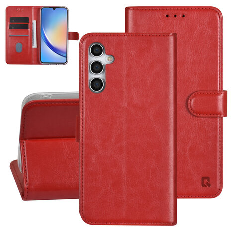 UNIQ Accessory UNIQ Accessory Galaxy A34 5G Book type case - Card holder for 3 cards - Magnetic closure - Red