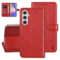 UNIQ Accessory Étui pour Samsung Galaxy A54 5G - Porte-cartes pour 3 cartes - Fermeture magnétique -Rouge