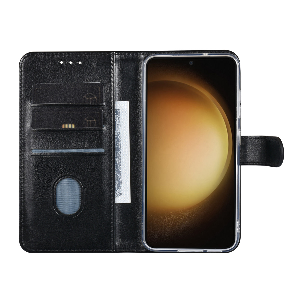 UNIQ Accessory UNIQ Accessory Galaxy S23 Book Case hoesje - Pasjeshouder voor 3 pasjes - Hanger - Zwart, foto 5 van 5