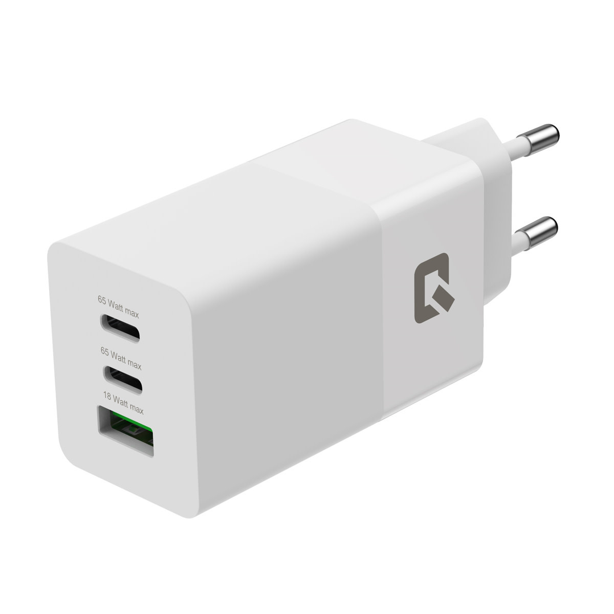 UNIQ Accessory PD 65W GaN Adapter - UNIQ Accessory 3.0A Snellader - Wit, foto 3 van 4