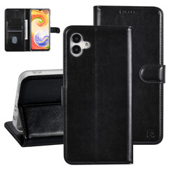 UNIQ Accessory Galaxy A04 Book Case hoesje - Pasjeshouder voor 3 pasjes - Hanger - Zwart