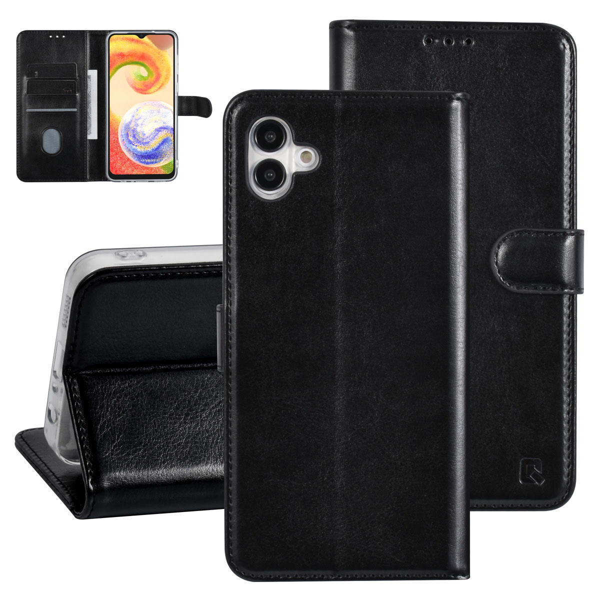 UNIQ Accessory UNIQ Accessory Galaxy A04 Book Case hoesje - Pasjeshouder voor 3 pasjes - Hanger - Zwart