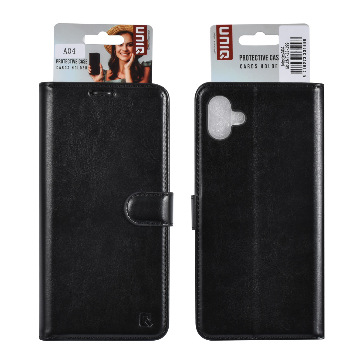 UNIQ Accessory UNIQ Accessory Galaxy A04 Book Case hoesje - Pasjeshouder voor 3 pasjes - Hanger - Zwart, foto 2 van 5