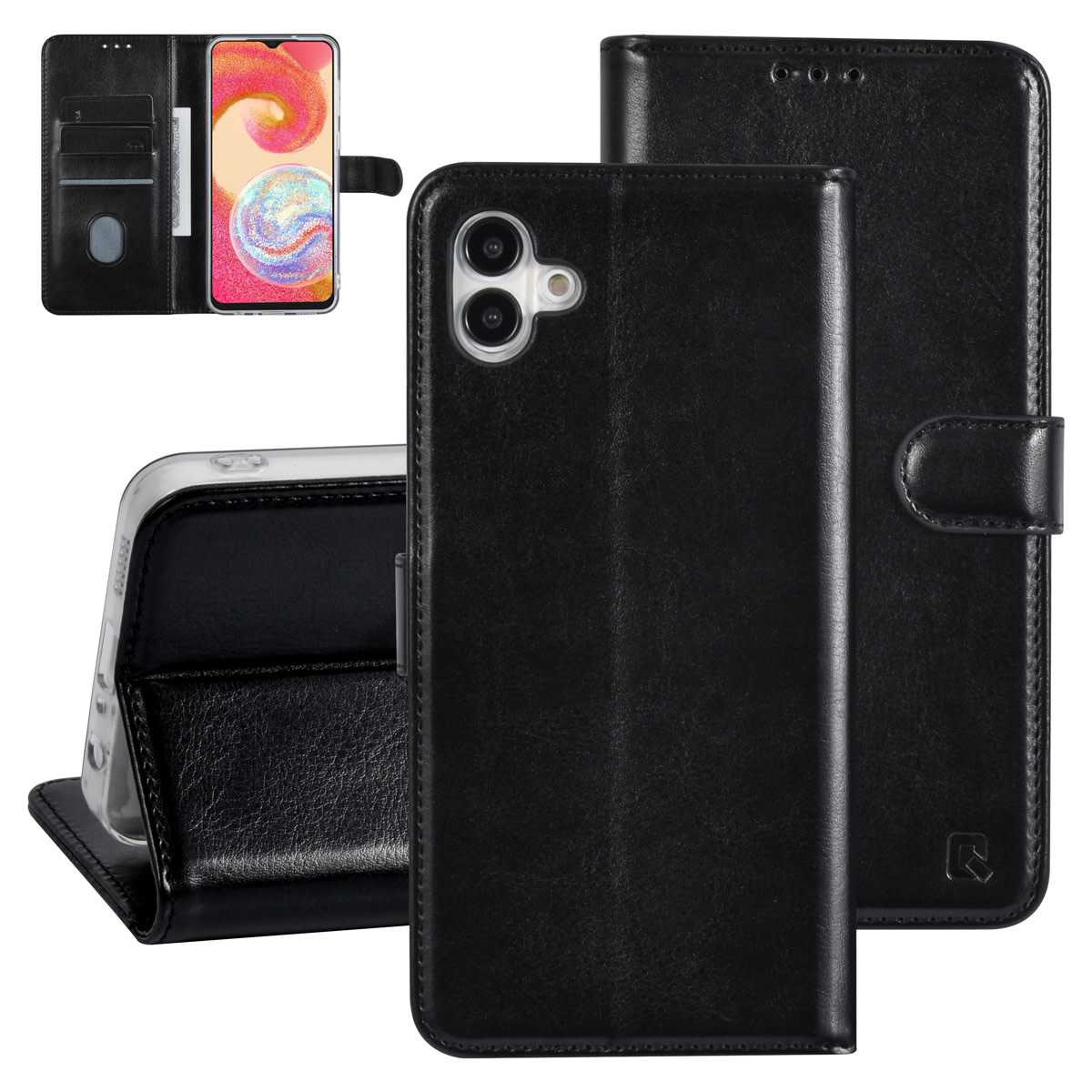 UNIQ Accessory UNIQ Accessory Galaxy A04e Book Case hoesje - Pasjeshouder voor 3 pasjes - Hanger - Zwart