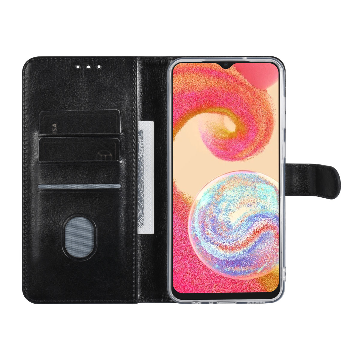 UNIQ Accessory UNIQ Accessory Galaxy A04e Book Case hoesje - Pasjeshouder voor 3 pasjes - Hanger - Zwart, foto 5 van 5