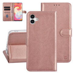 UNIQ Accessory Galaxy A04e Book Case hoesje - Pasjeshouder voor 3 pasjes - Hanger - Rose Gold