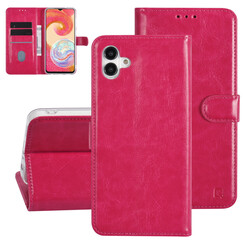 UNIQ Accessory Galaxy A04e Book Case hoesje - Pasjeshouder voor 3 pasjes - Hanger - Felroze
