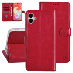 UNIQ Accessory Galaxy A04e Book Case hoesje - Pasjeshouder voor 3 pasjes - Hanger - Rood