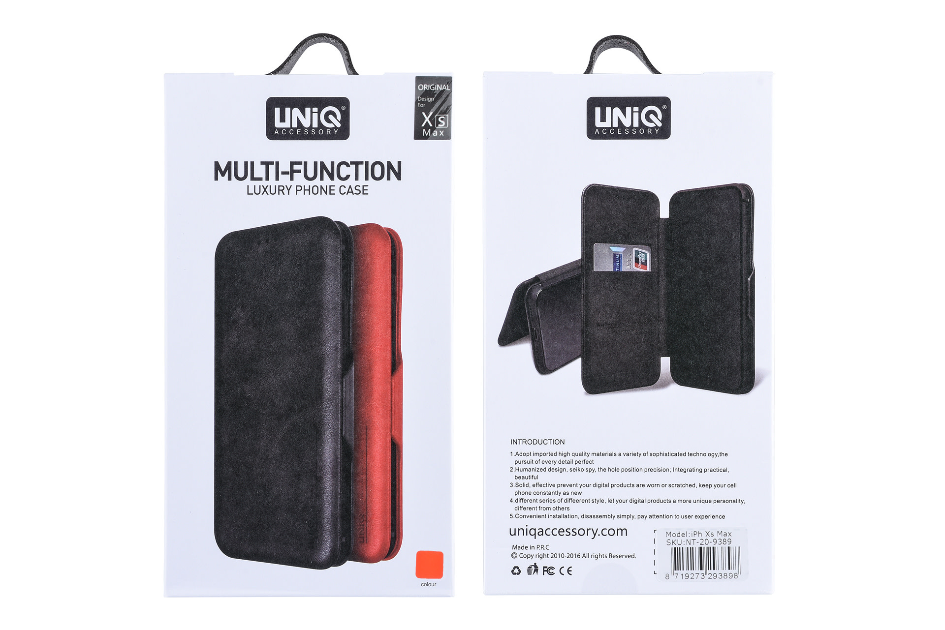 UNIQ Accessory UNIQ Accessory iPhone Xs Max Book Case cover - Rood, foto 3 van 6