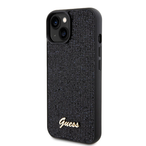 Guess Guess iPhone 15 TPU Hardcase-Rückseite - Metal Script - Disco - Schwarz Guess Guess iPhone 15 TPU Hardcase-Rückseite - Metal Script - Disco - Schwarz