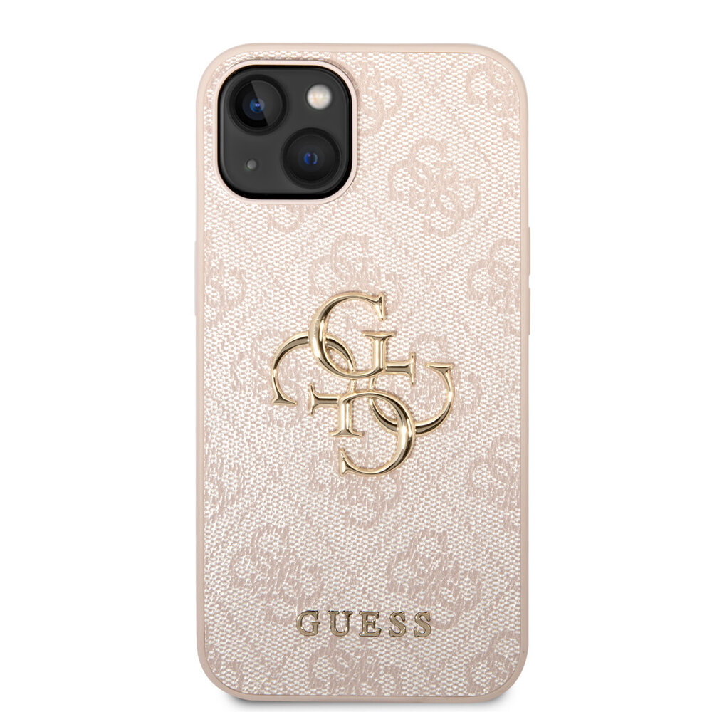 Guess Guess iPhone 15 Hardcase hoesje - 4G - Big Metal Logo - Roze Guess Guess iPhone 15 Hardcase hoesje - 4G - Big Metal Logo - Roze