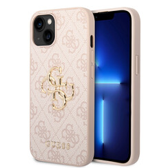 Guess iPhone 15 Hardcase hoesje - 4G - Big Metal Logo - Roze