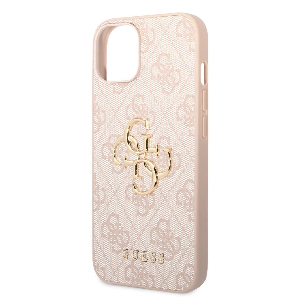 Guess Guess iPhone 15 & 14 Plus Hardcase hoesje - 4G - Big Metal Logo - Roze Guess Guess iPhone 15 & 14 Plus Hardcase hoesje - 4G - Big Metal Logo - Roze