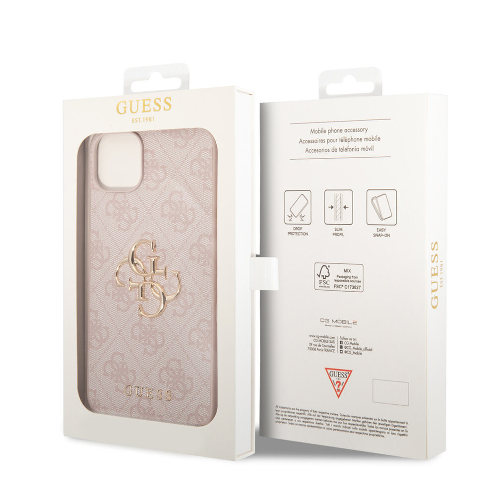 Guess Guess Coque arriere en TPU iPhone 15 & 14 Plus - 4G - Big Metal Logo - Rose Guess Guess Coque arriere en TPU iPhone 15 & 14 Plus - 4G - Big Metal Logo - Rose