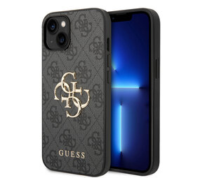 Guess Guess iPhone 15 & 14 Plus TPU Hardcase - 4G - Big Metal Logo - Grey Guess Guess iPhone 15 & 14 Plus TPU Hardcase - 4G - Big Metal Logo - Grey