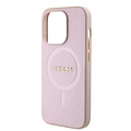 Guess Guess iPhone 15 Pro TPU Hardcase-Rückseite - Magsafe Compatible - Saffiano - Rosa