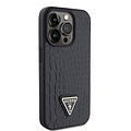 Guess Guess iPhone 15 Pro TPU Hardcase-Rückseite - Triangle Logo - Croco - Schwarz