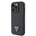 Guess Guess iPhone 15 Pro TPU Hardcase-Rückseite - Triangle Logo - Croco - Schwarz