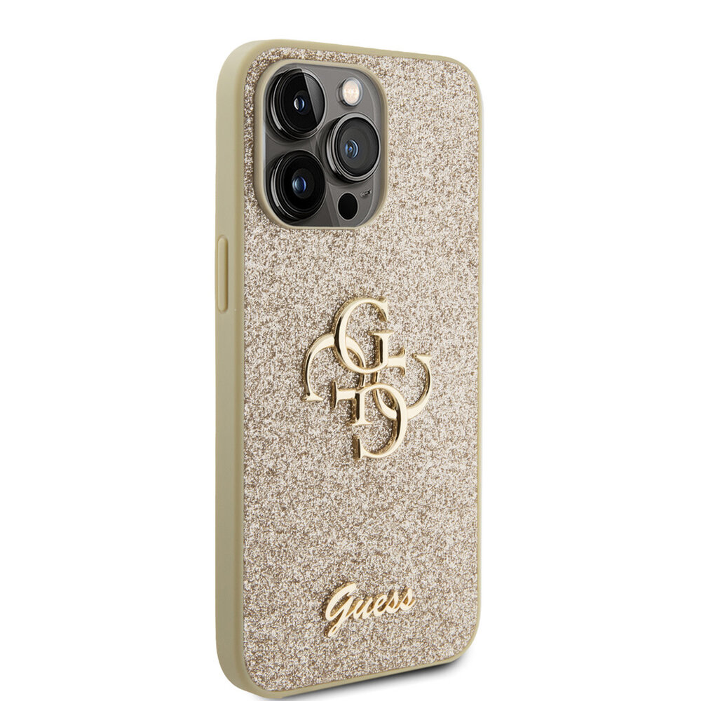 Guess Guess Coque arrière en TPU iPhone 15 Pro Max - Big 4G - Fixed Glitter - Or Guess Guess Coque arrière en TPU iPhone 15 Pro Max - Big 4G - Fixed Glitter - Or