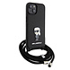 Karl Lagerfeld Karl Lagerfeld iPhone 15 Hardcase hoesje - Saffiano - Ikonik Metal Pin - Crossbody - Zwart Karl Lagerfeld Karl Lagerfeld iPhone 15 Hardcase hoesje - Saffiano - Ikonik Metal Pin - Crossbody - Zwart