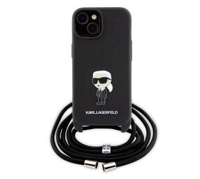 Karl Lagerfeld Karl Lagerfeld iPhone 15 TPU Hardcase-Rückseite - Saffiano - Ikonik Metal Pin - Crossbody - Schwarz Karl Lagerfeld Karl Lagerfeld iPhone 15 TPU Hardcase-Rückseite - Saffiano - Ikonik Metal Pin - Crossbody - Schwarz