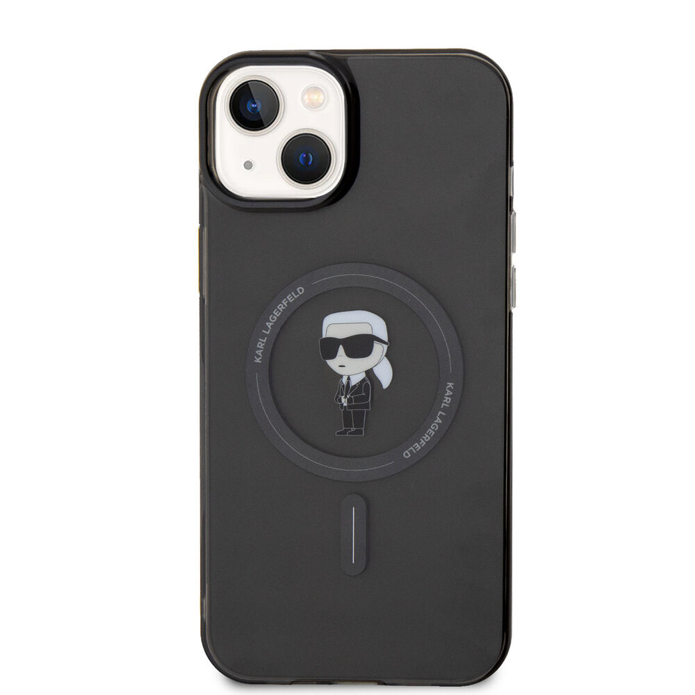 Karl Lagerfeld Karl Lagerfeld iPhone 15 & 14 Plus TPU Hardcase - Magsafe Compatible - Ikonik - Black Karl Lagerfeld Karl Lagerfeld iPhone 15 & 14 Plus TPU Hardcase - Magsafe Compatible - Ikonik - Black