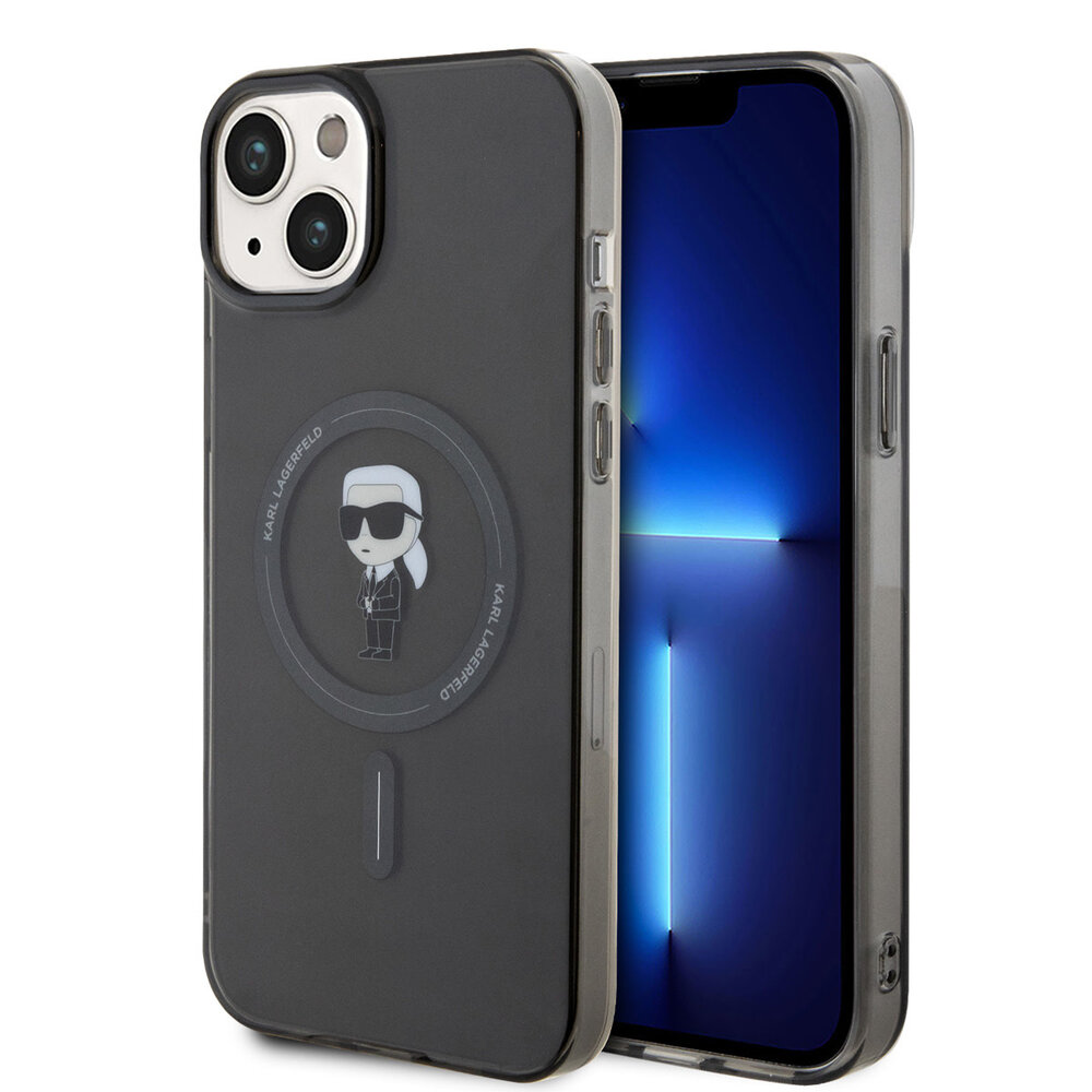 Karl Lagerfeld Karl Lagerfeld iPhone 15 & 14 Plus TPU Hardcase - Magsafe Compatible - Ikonik - Black Karl Lagerfeld Karl Lagerfeld iPhone 15 & 14 Plus TPU Hardcase - Magsafe Compatible - Ikonik - Black