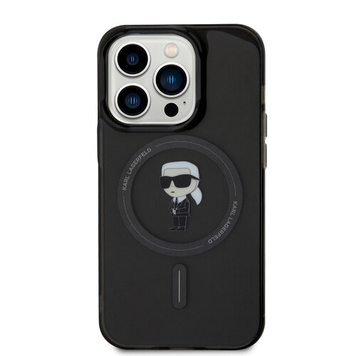 Karl Lagerfeld Karl Lagerfeld iPhone 15 Pro TPU Hardcase-Rückseite - Magsafe Compatible - Ikonik - Schwarz