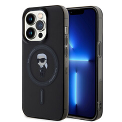 Karl Lagerfeld iPhone 15 Pro TPU Hardcase - Magsafe Compatible - Ikonik - Black