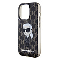 Karl Lagerfeld Karl Lagerfeld iPhone 15 Pro Hardcase hoesje - Ikonik Monogram - Zwart