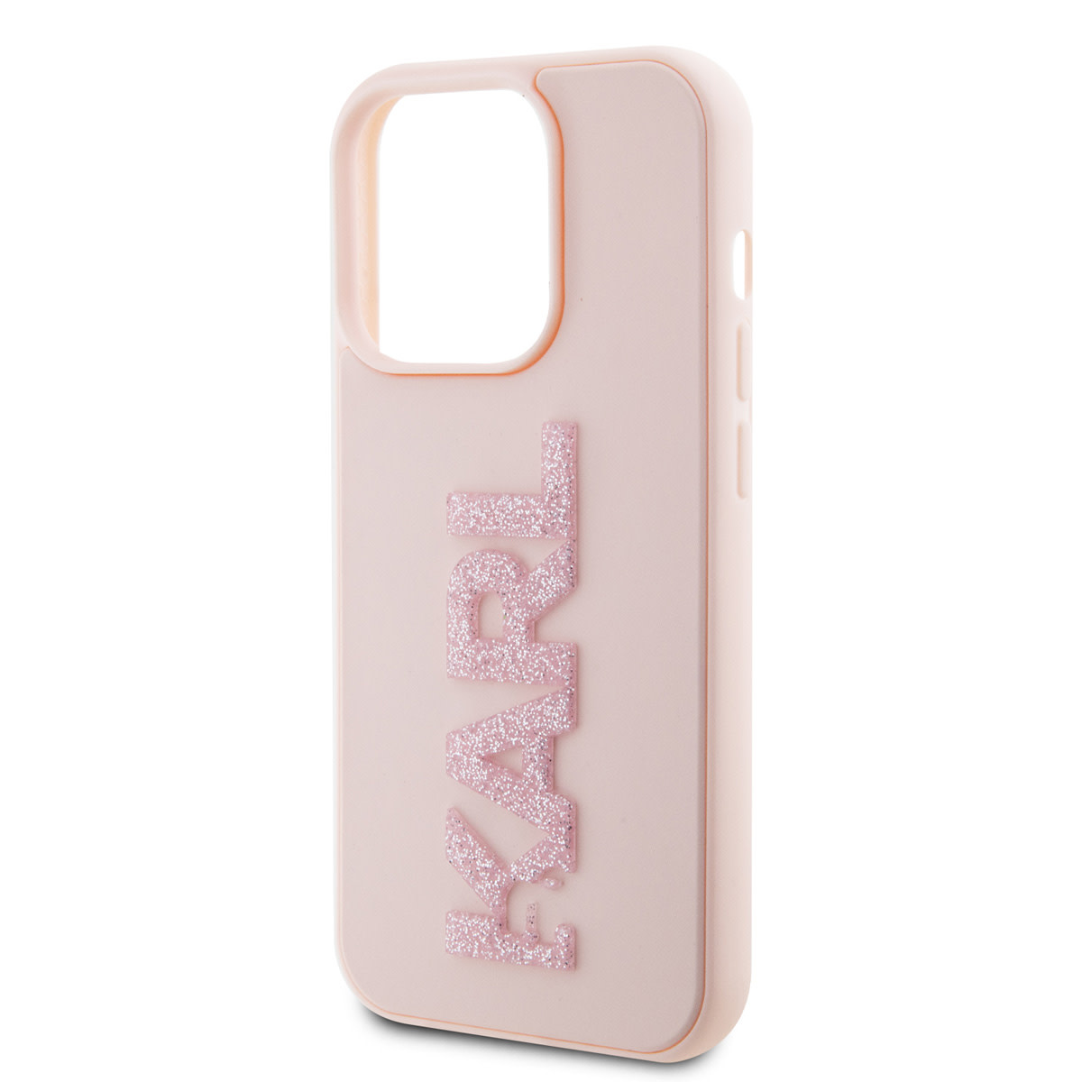 Karl Lagerfeld Karl Lagerfeld iPhone 15 Pro Hardcase hoesje - 3D Glitter Logo - Roze, foto 3 van 6
