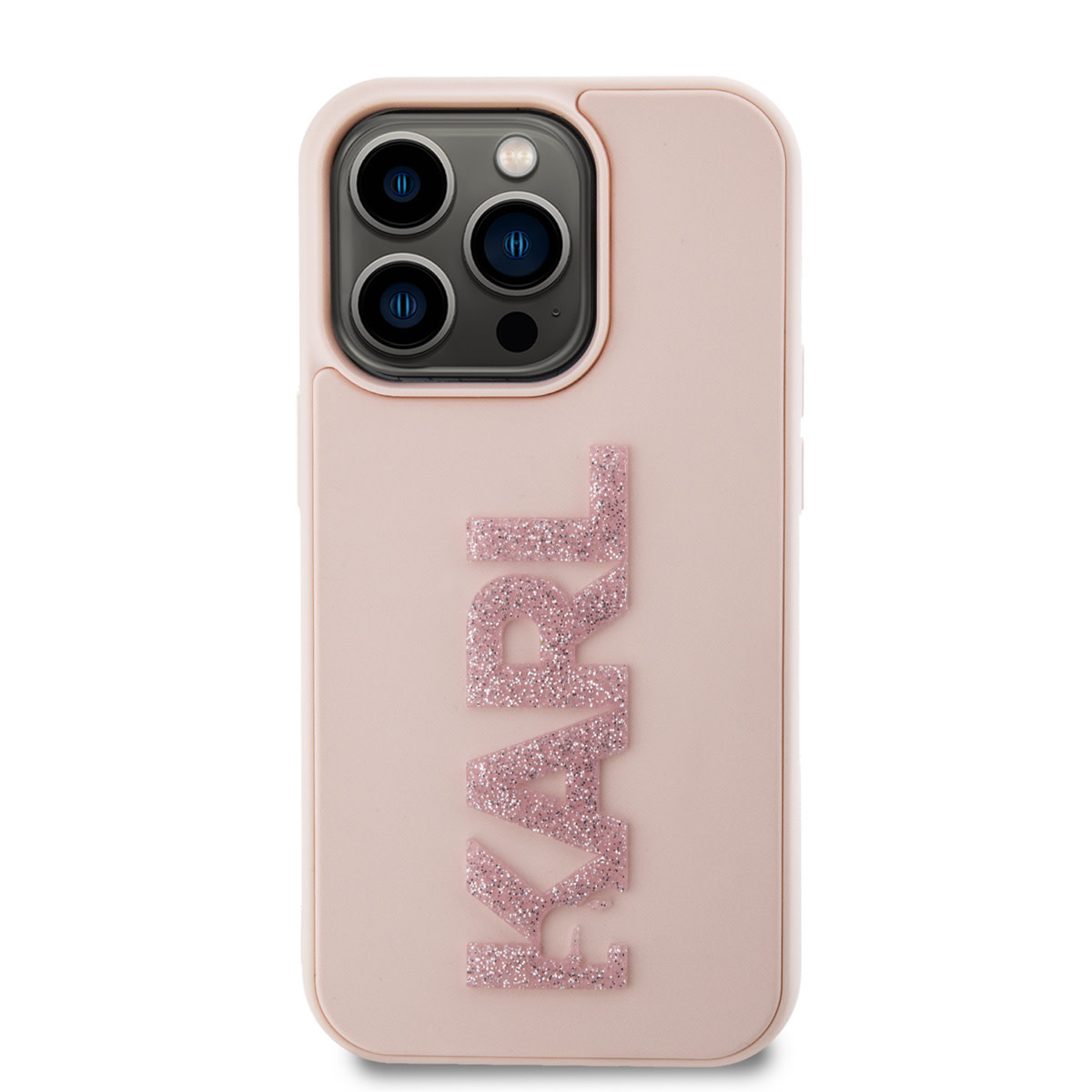 Karl Lagerfeld Karl Lagerfeld iPhone 15 Pro Hardcase hoesje - 3D Glitter Logo - Roze, foto 6 van 6