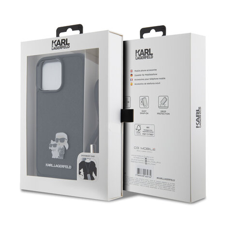 Karl Lagerfeld Karl Lagerfeld iPhone 15 Pro Max TPU Hardcase-Rückseite - Saffiano - K&C Metal Pin - Crossbody - Schwarz Karl Lagerfeld Karl Lagerfeld iPhone 15 Pro Max TPU Hardcase-Rückseite - Saffiano - K&C Metal Pin - Crossbody - Schwarz