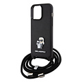 Karl Lagerfeld Karl Lagerfeld iPhone 15 Pro Max TPU Hardcase-Rückseite - Saffiano - K&C Metal Pin - Crossbody - Schwarz